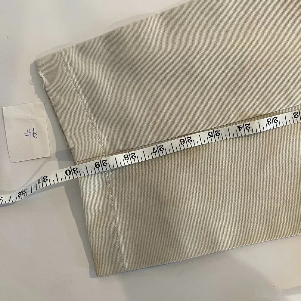 LL Bean Vintage Bayside Wrinkle Free Pleated Twill Cotton Pants w/ Comfort Waist - Picture 6 of 10